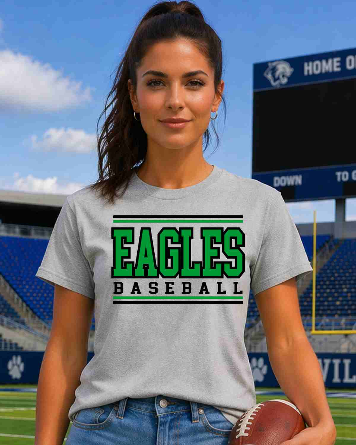 Eagles Football Stripes DTF Transfer - Rustic Grace Heat Transfer Company