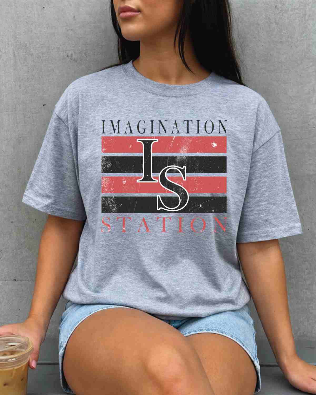 Imagination Station Initial Stripes DTF Transfer - Rustic Grace Heat Transfer Company