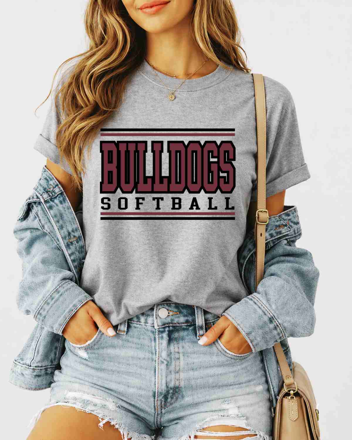 Bulldogs Softball Stripes DTF Transfer - Rustic Grace Heat Transfer Company