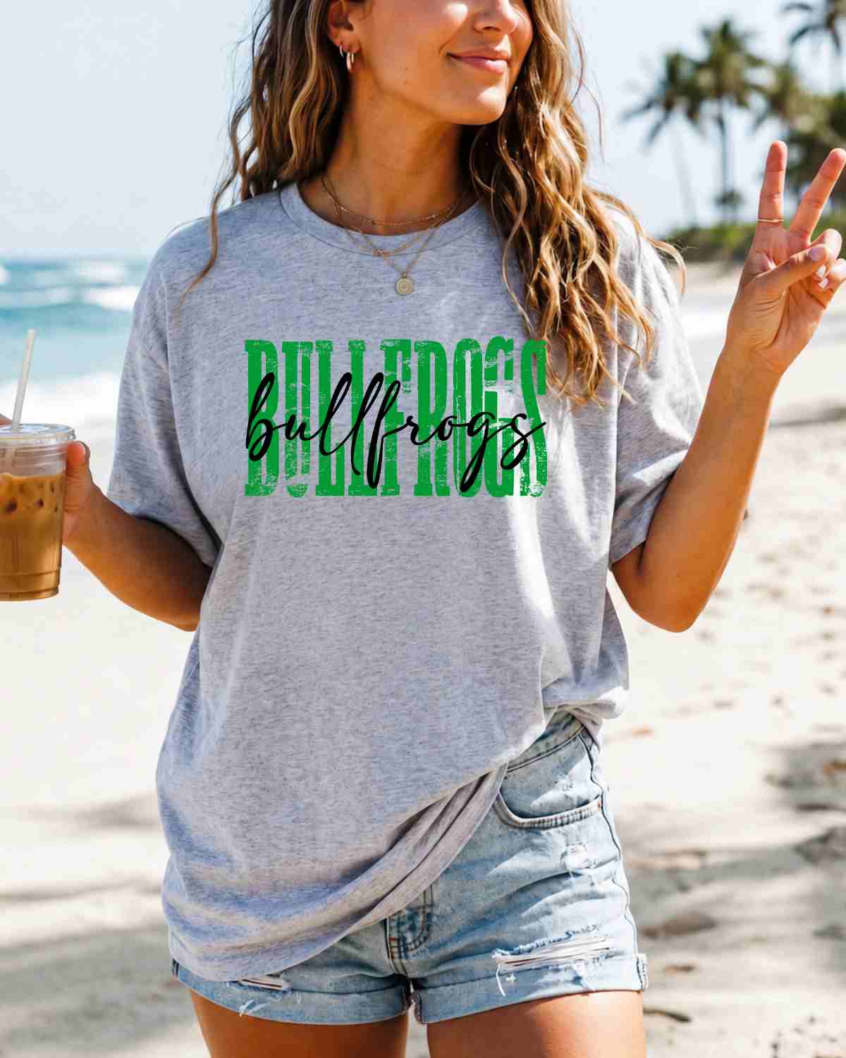 Bullfrogs Distressed Word DTF Transfer - Rustic Grace Heat Transfer Company