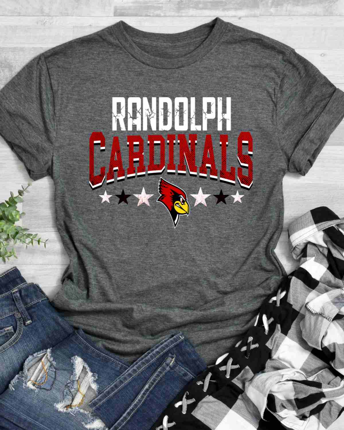 Randolph Cardinals Stars Logo DTF Transfer