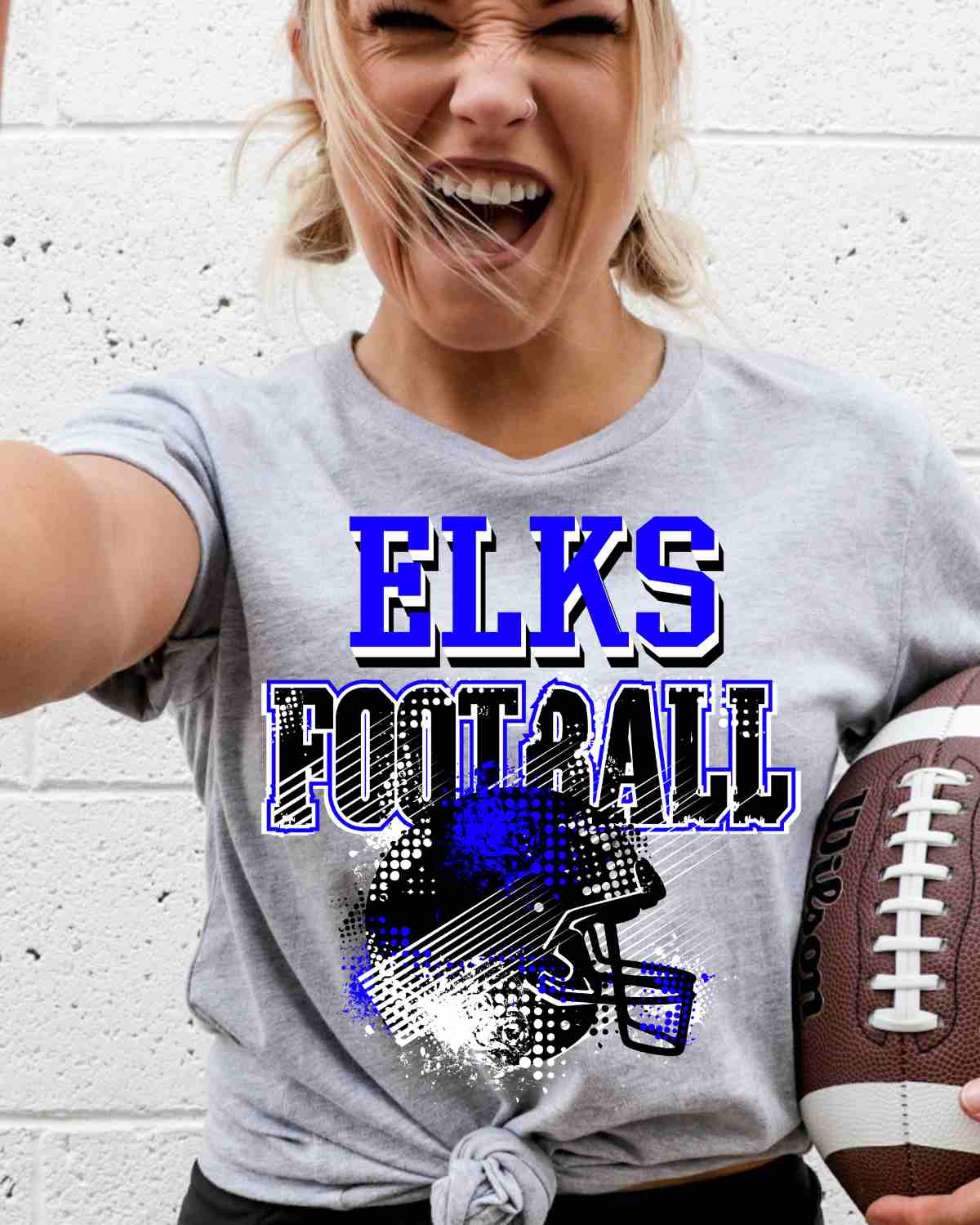 elks football helmet Elk Football Grunge Helmet DTF Transfer