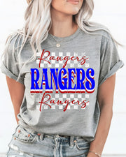 Rangers Checkered DTF Transfer