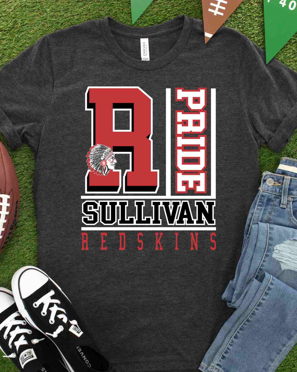 Sullivan Redskins Pride Block DTF Transfer