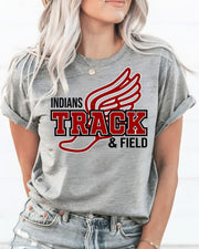 Indians Track & Field Winged Shoe DTF Transfer