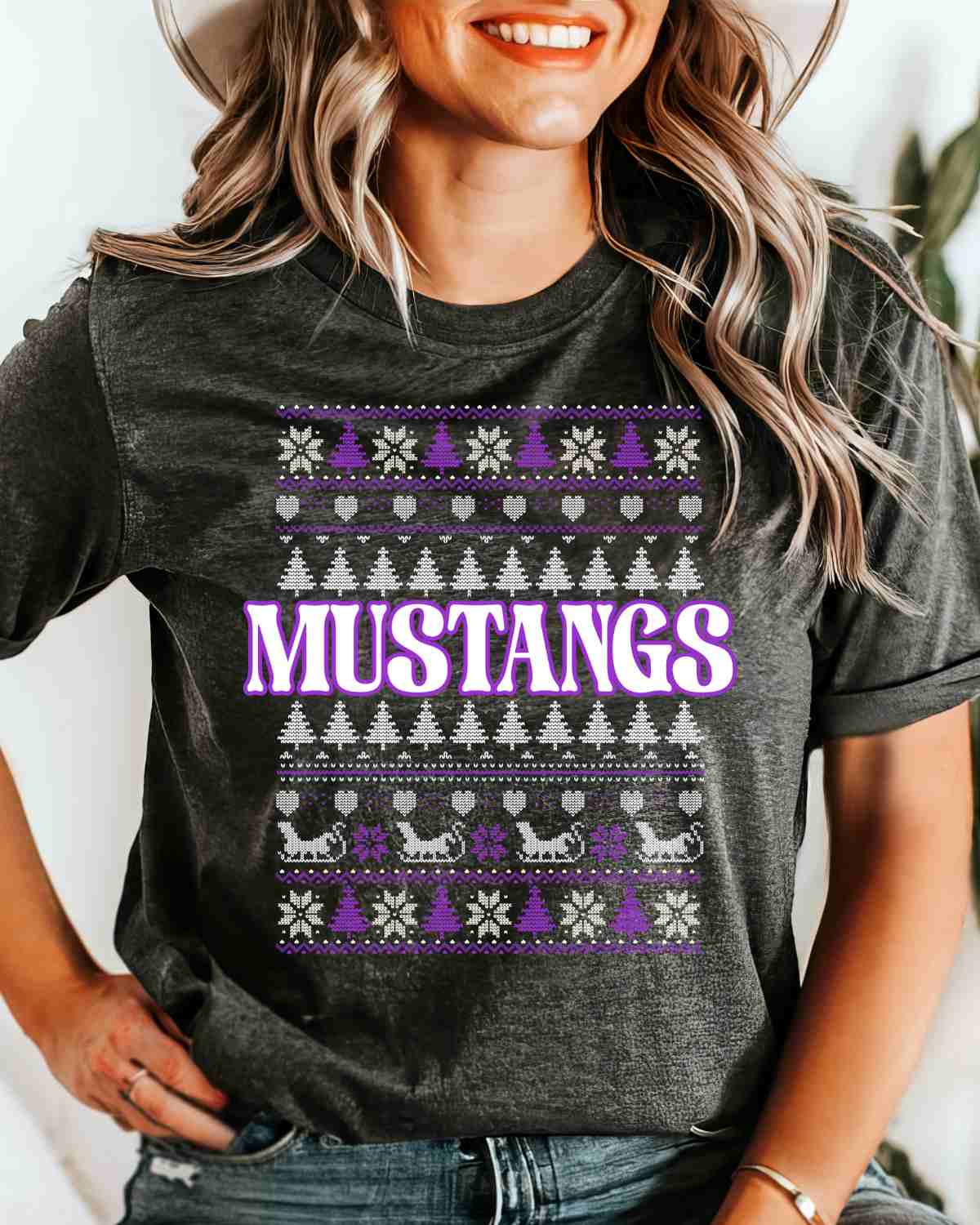 Mustangs Christmas Sweater DTF Transfer