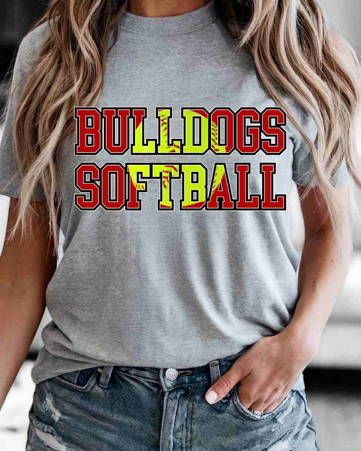 Bulldogs Softball Words DTF Transfer