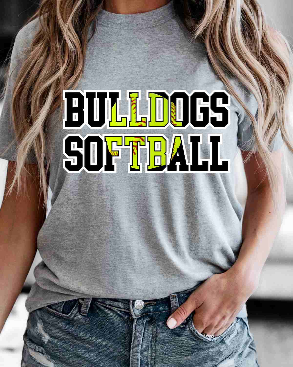 Bulldogs Softball Words DTF Transfer