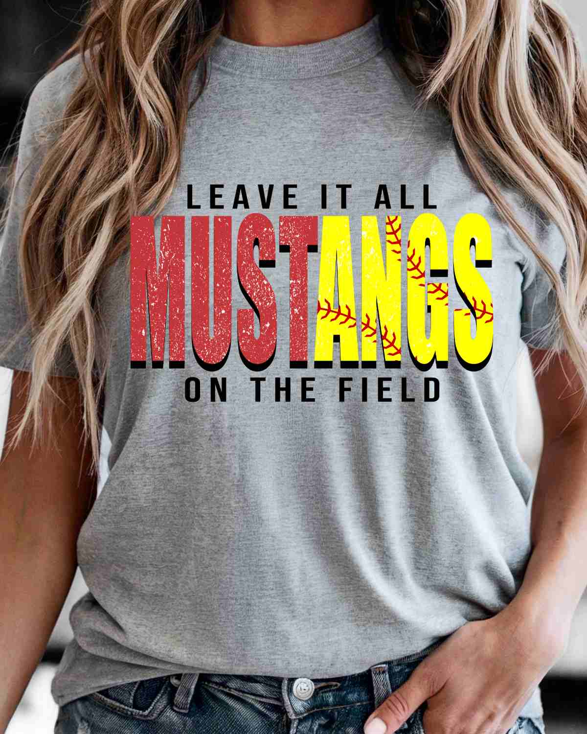 Mustangs Softball Leave it on the Field DTF Transfer
