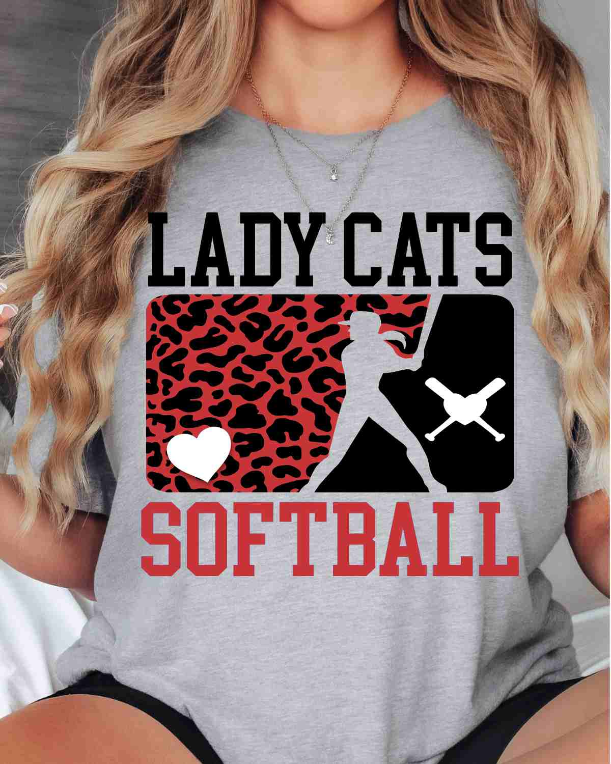 Lady Cats Softball Leopard Player DTF Transfer