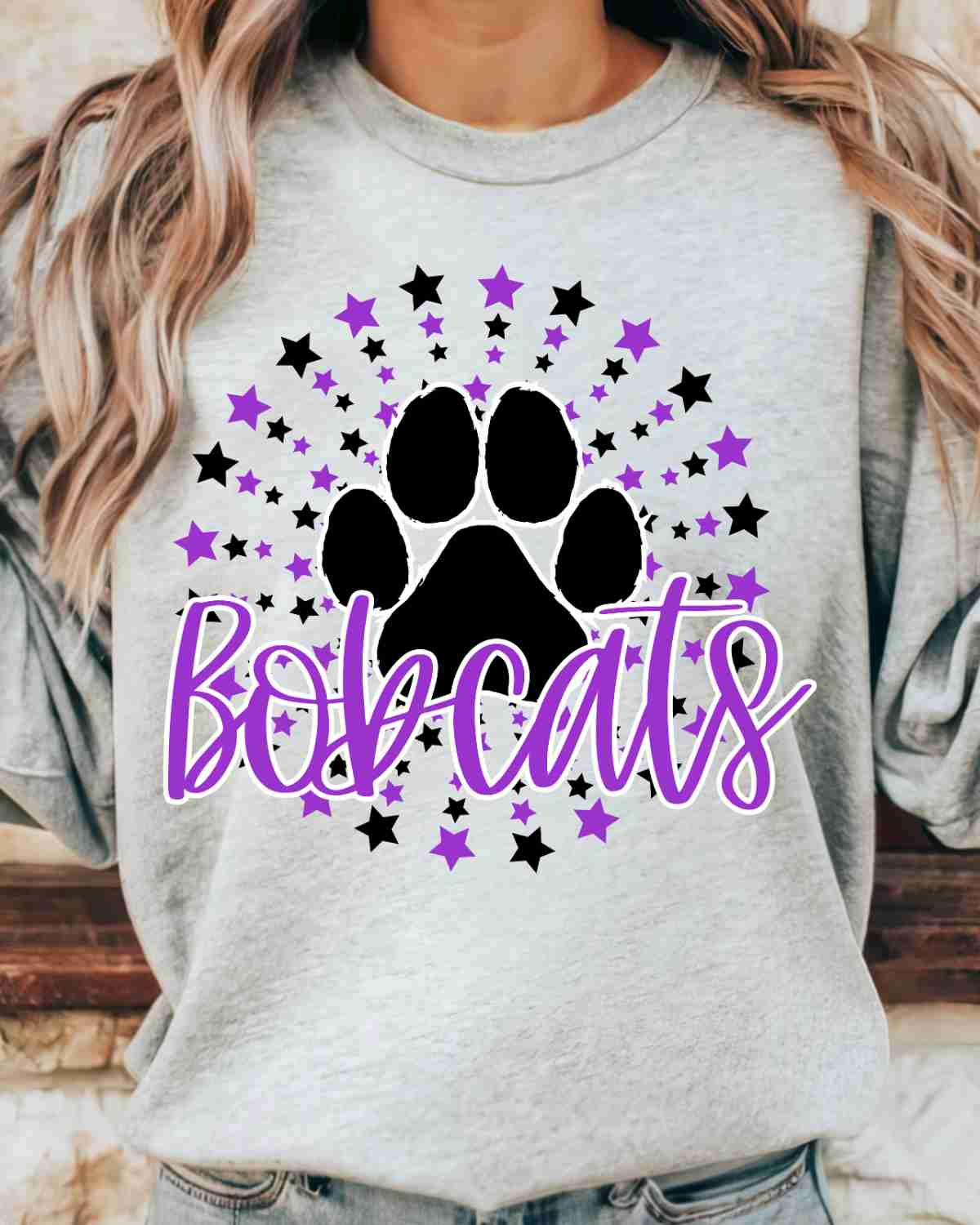 Bobcats Star Circle DTF Transfer