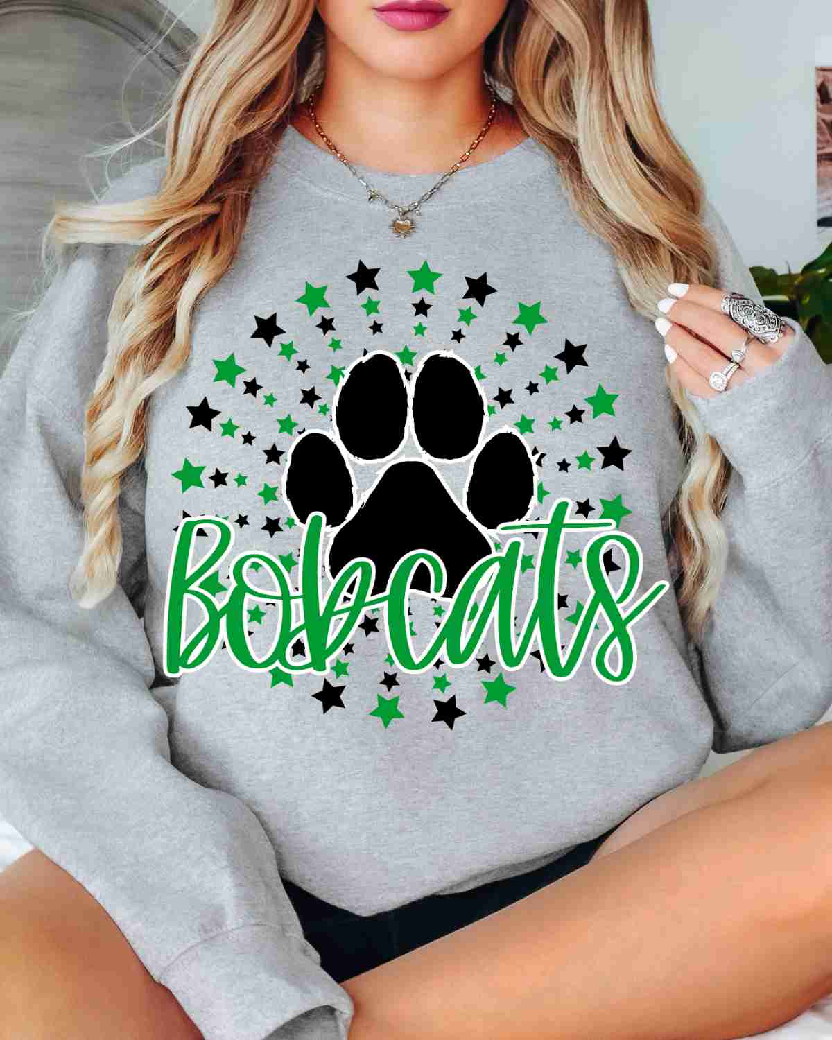 Bobcats Star Circle DTF Transfer