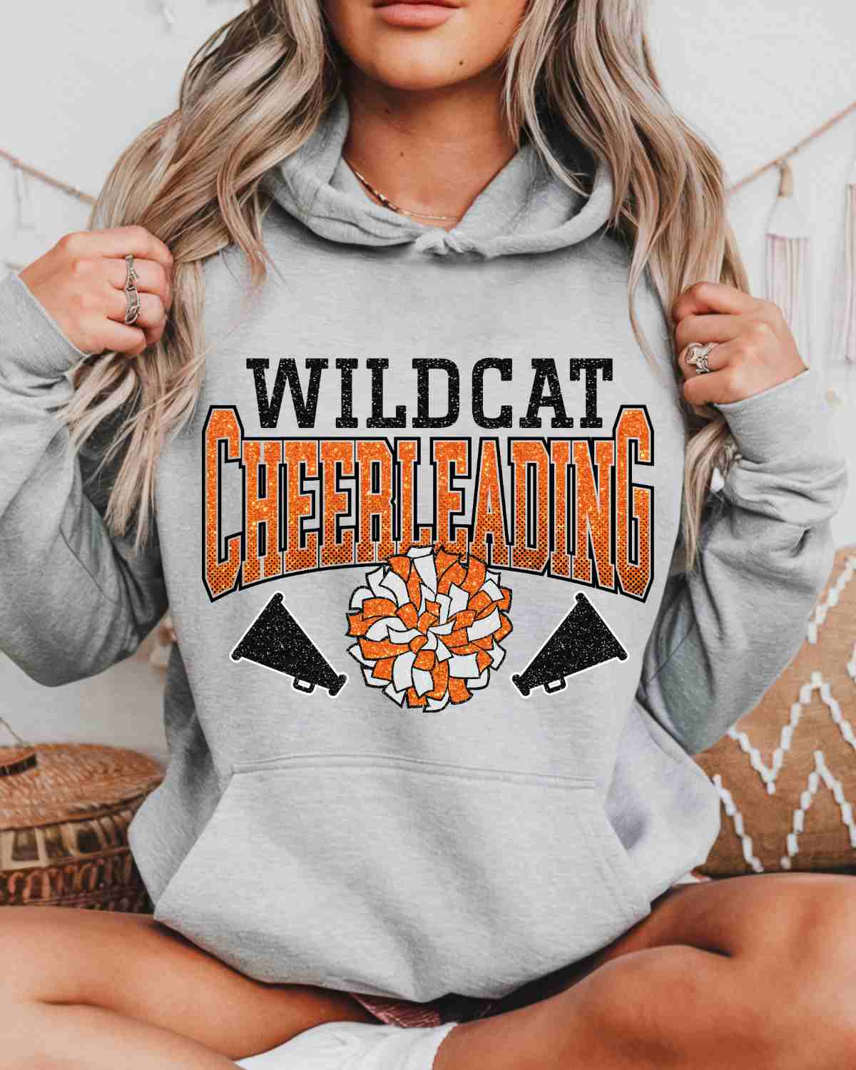 Wildcats Cheerleading Pom DTF Transfer - Rustic Grace Heat Transfer Company