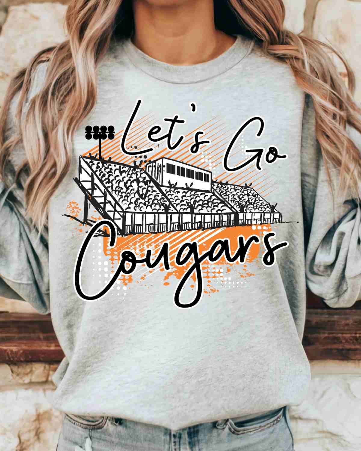 Let's Go Cougars Stadium DTF Transfer