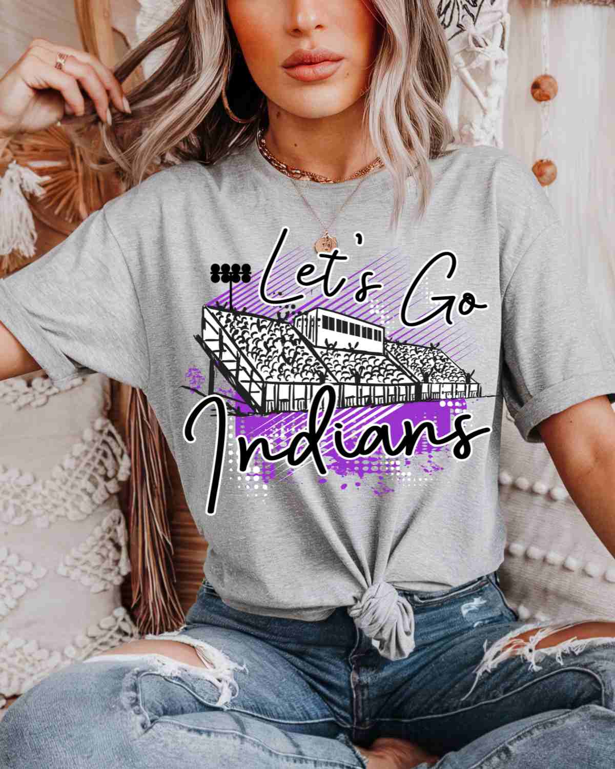 Let's Go Indians Stadium DTF Transfer