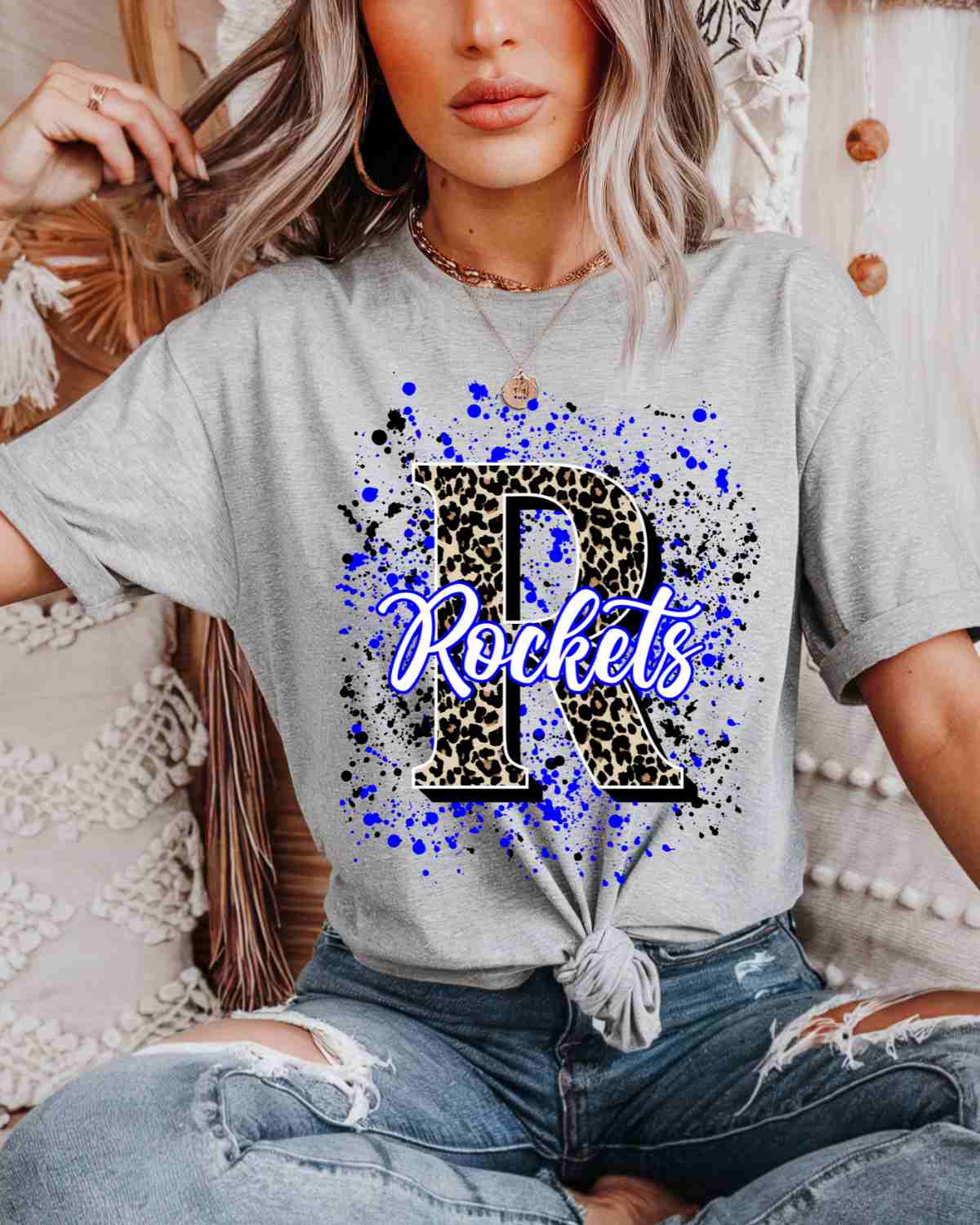 Rockets Letter Splatter DTF Transfer