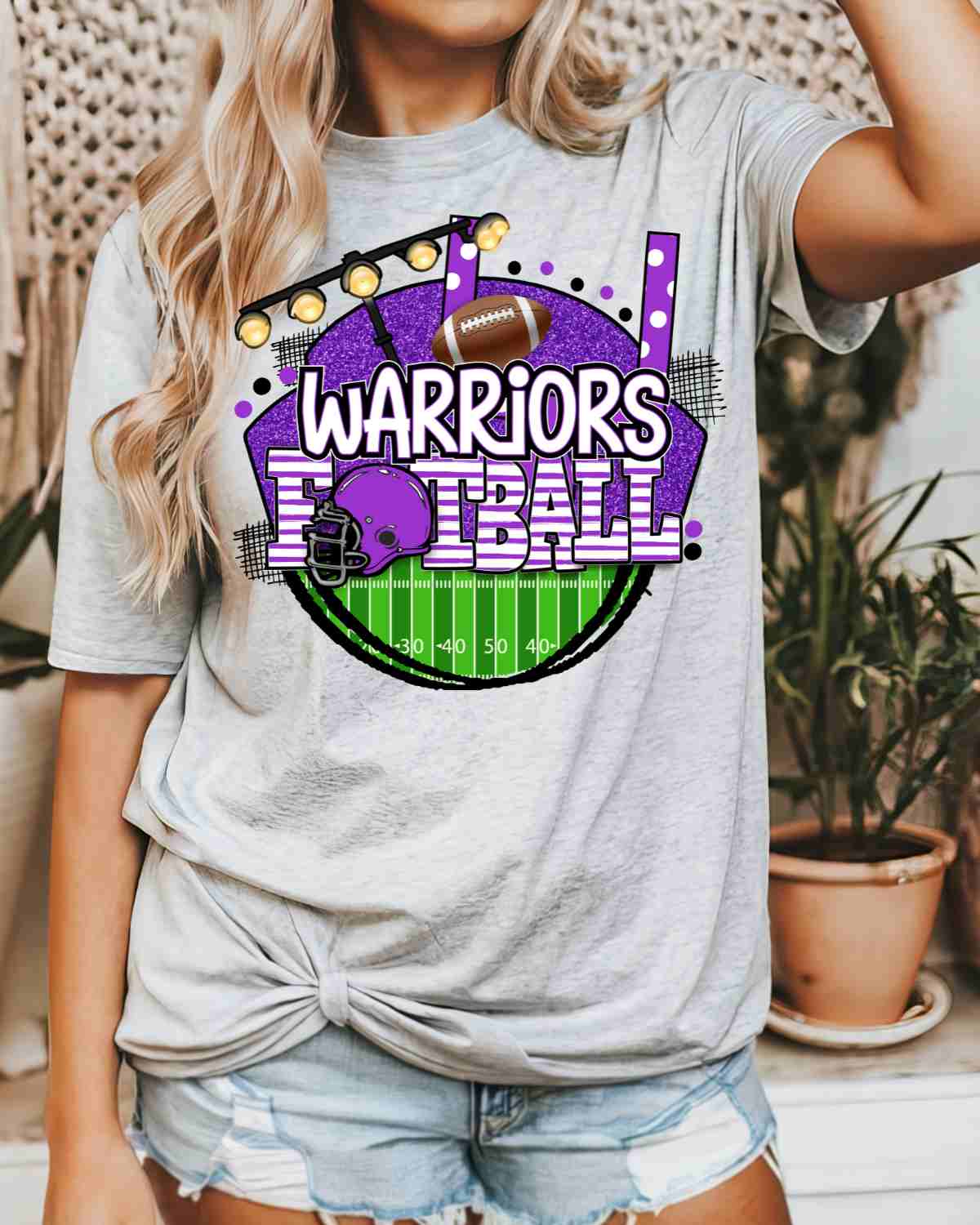 Warriors Football Stadium Circle DTF Transfer