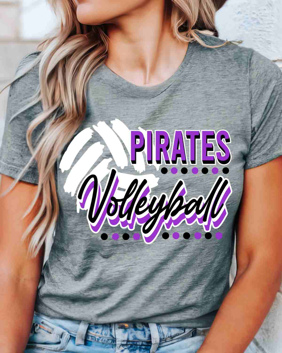 Pirates Volleyball with Dots DTF Transfer