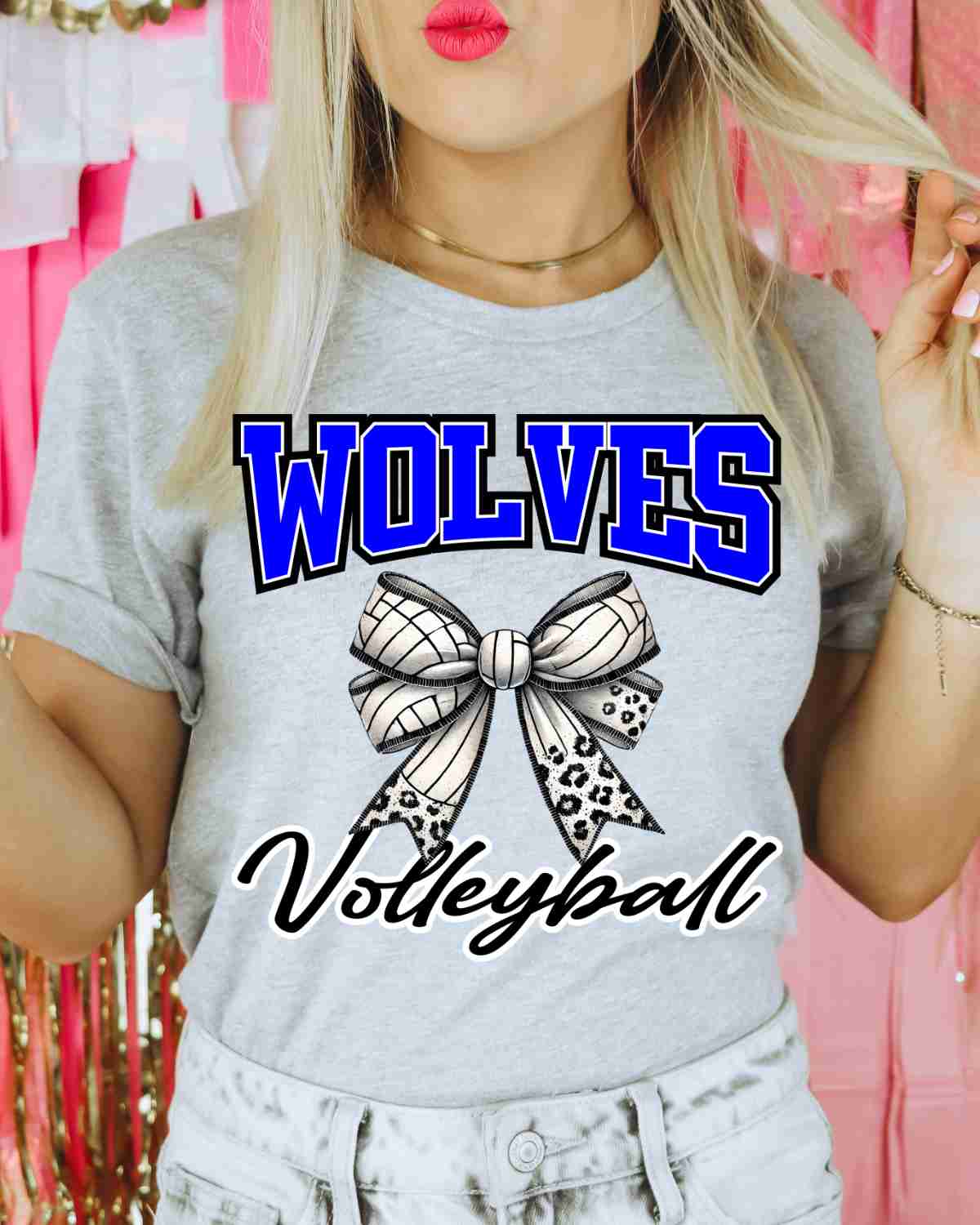 Wolves Volleyball Coquette Bow DTF Transfer