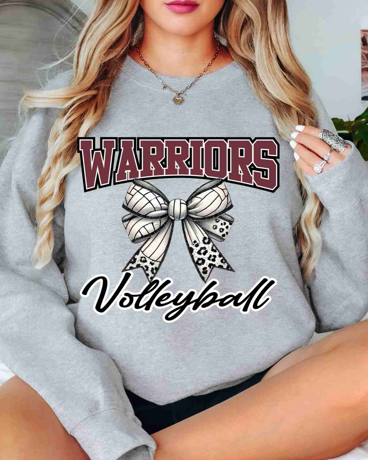 Warriors Volleyball Coquette Bow DTF Transfer