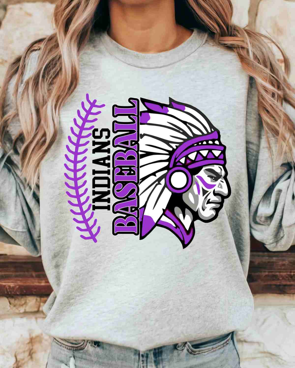 Indians Baseball Split DTF Transfer