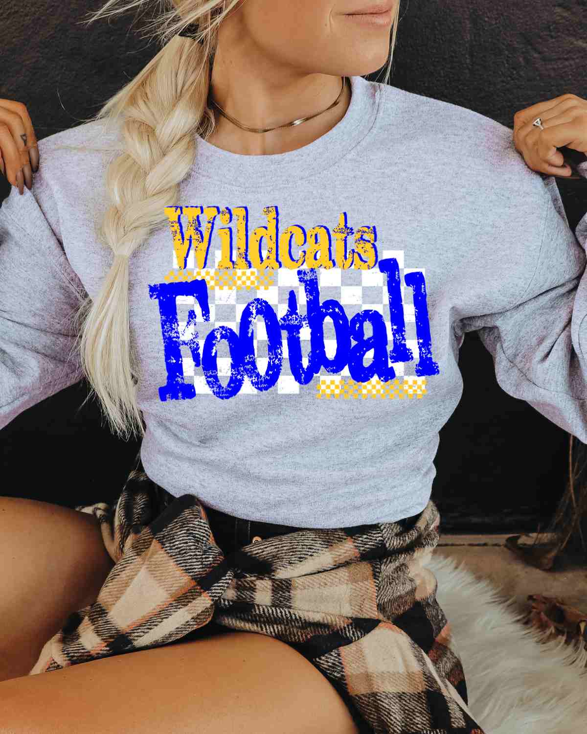Wildcats Football Checkered Grunge DTF Transfer