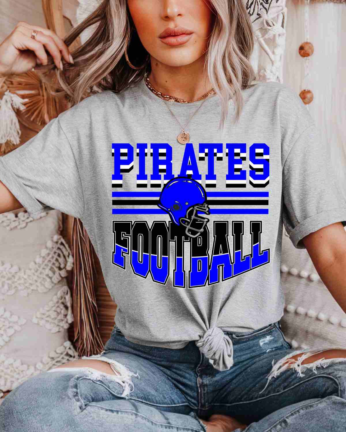 Pirates Football Helmet Middle DTF Transfer