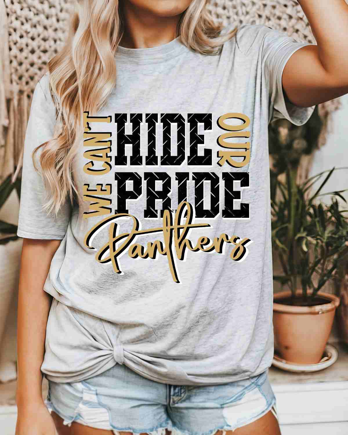 We Can't Hide Our Pride Panthers DTF Transfer - Rustic Grace Heat Transfer Company