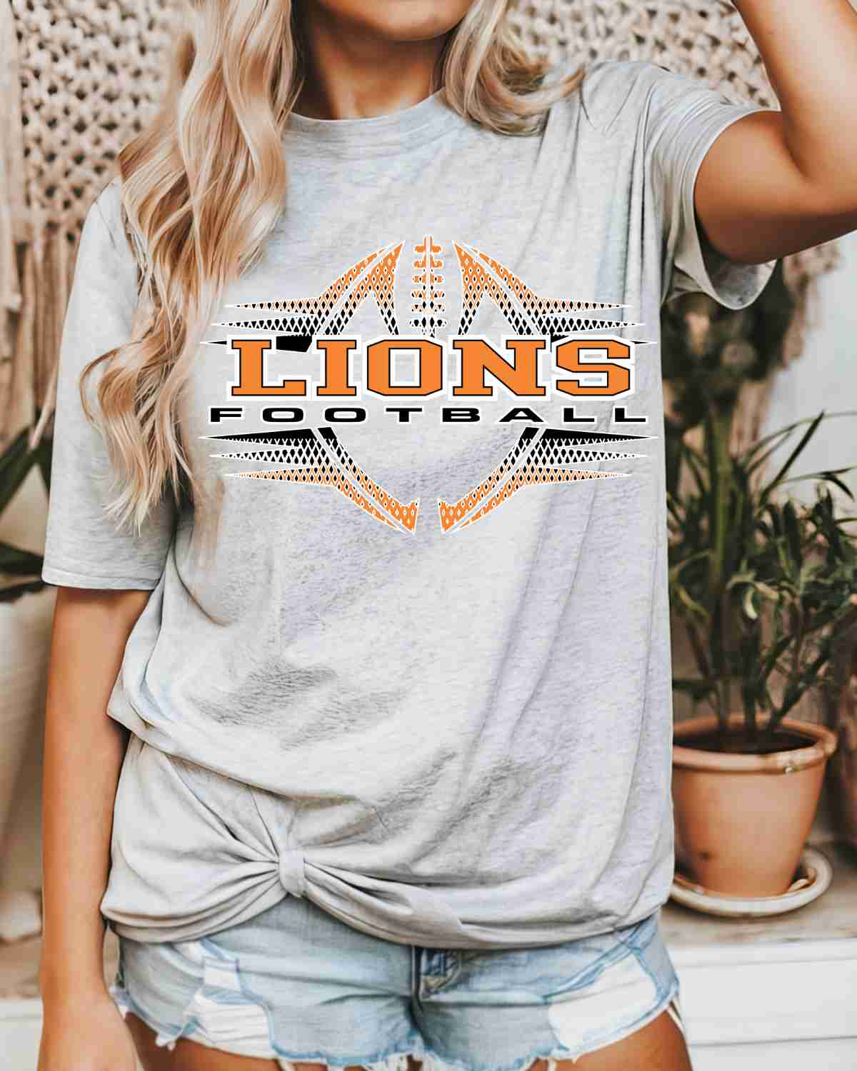 Lions Football Halftone DTF Transfer