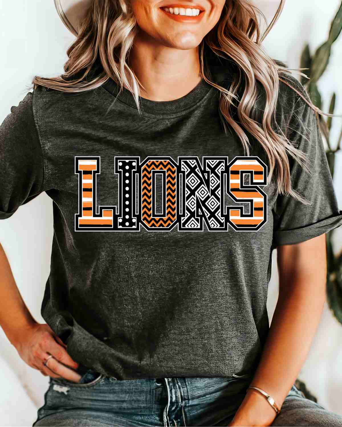 Lions Patterned Word DTF Transfer