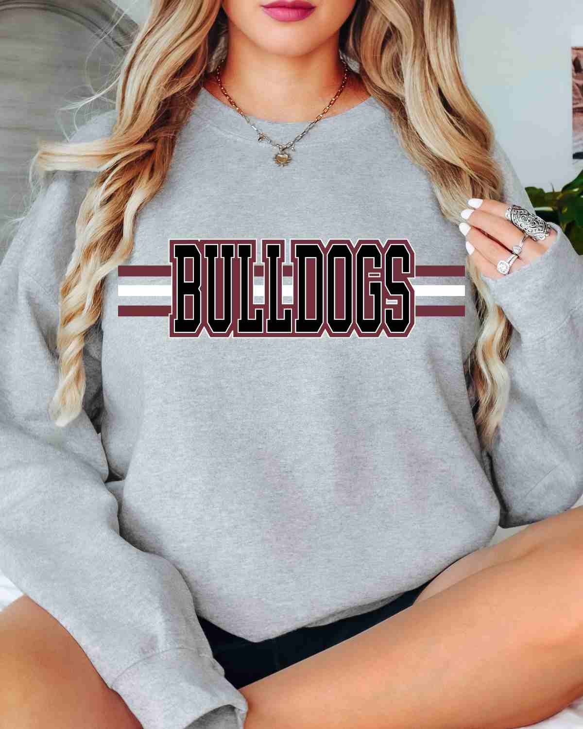 Bulldogs with Three Lines Word DTF Transfer