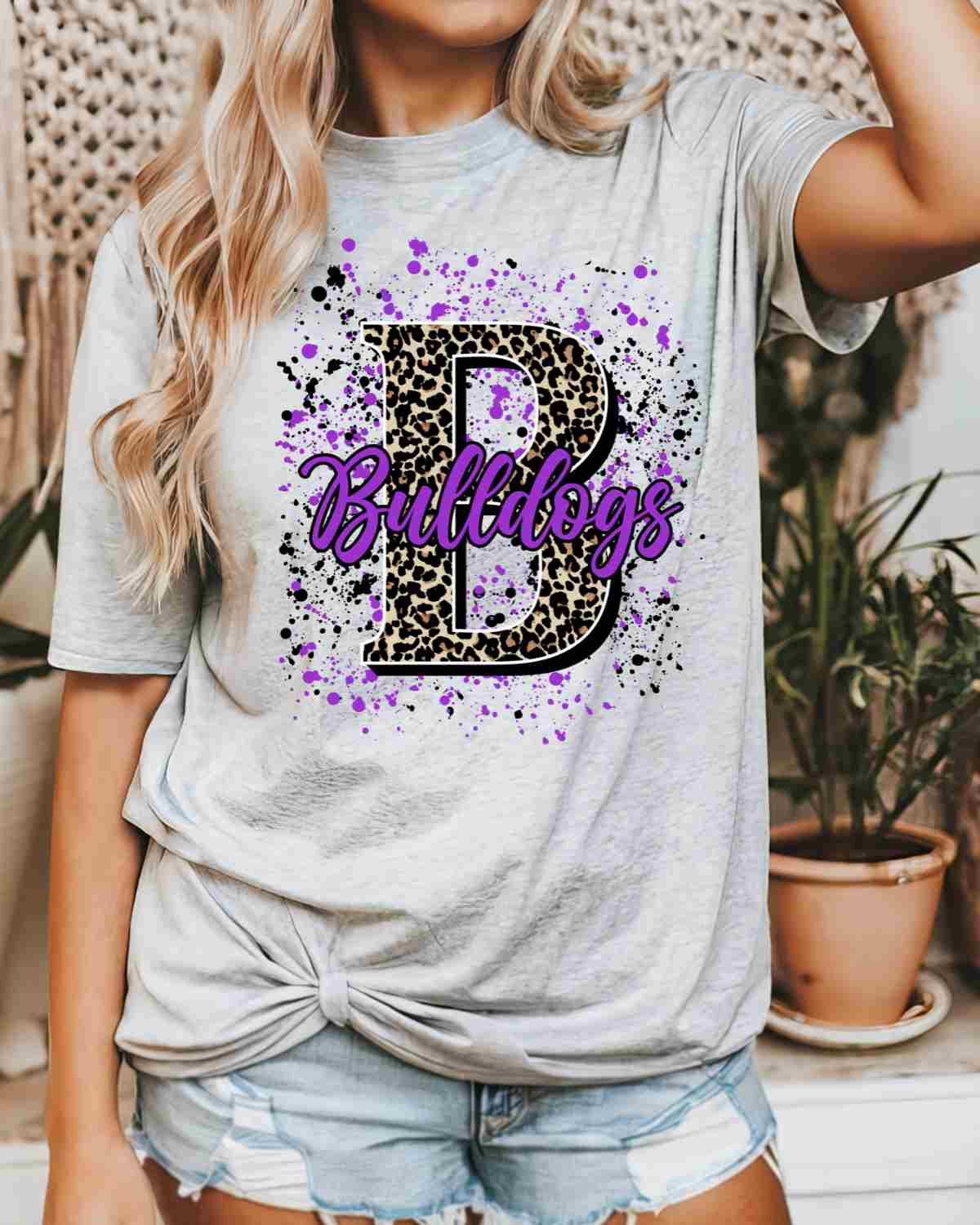 Bulldogs Letter Splatter DTF Transfer