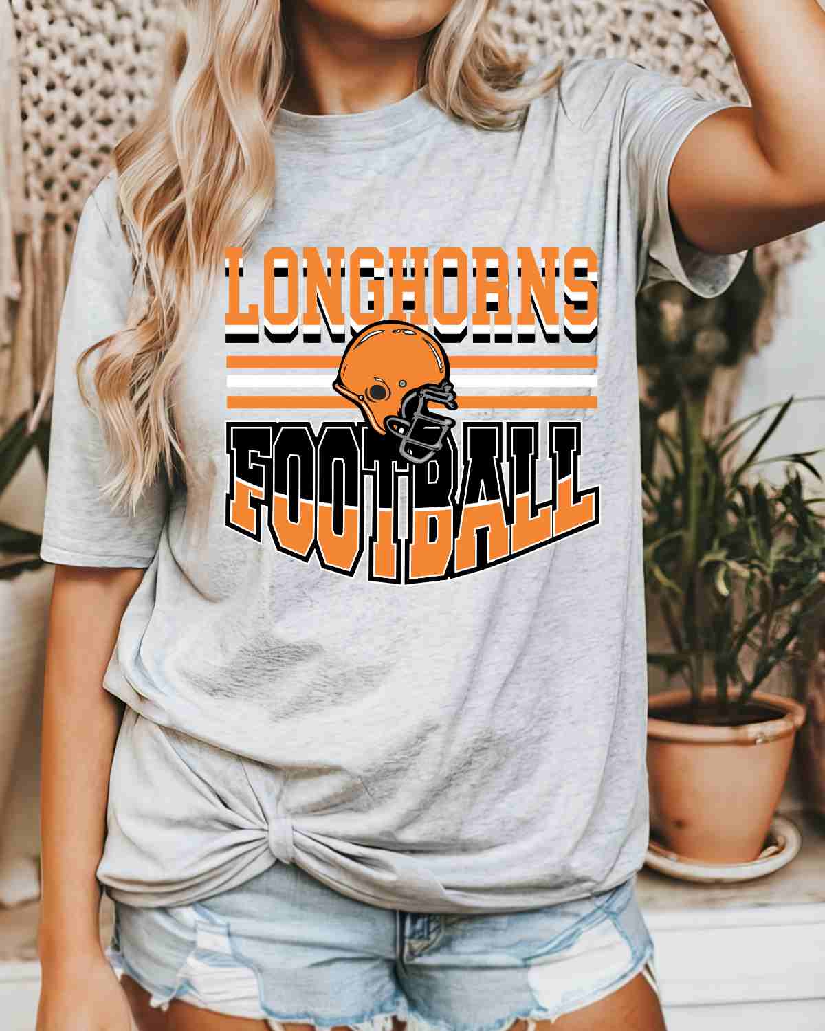 Longhorns Football Helmet Middle DTF Transfer