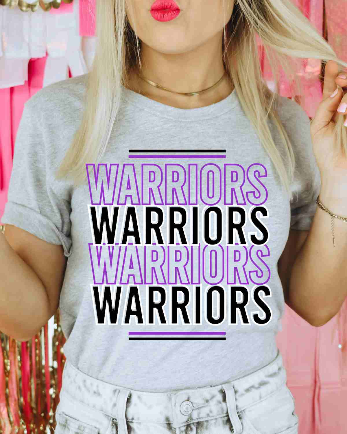 Warriors Outline Repeating DTF Transfer