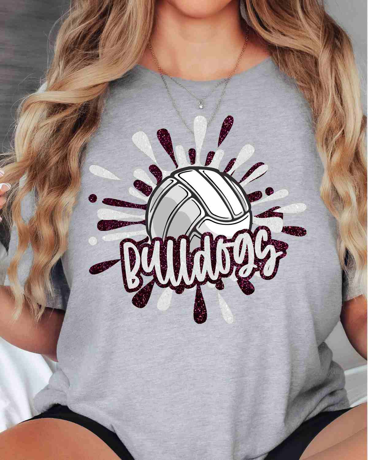 Bulldogs Volleyball Splatter DTF Transfer - Rustic Grace Heat Transfer Company