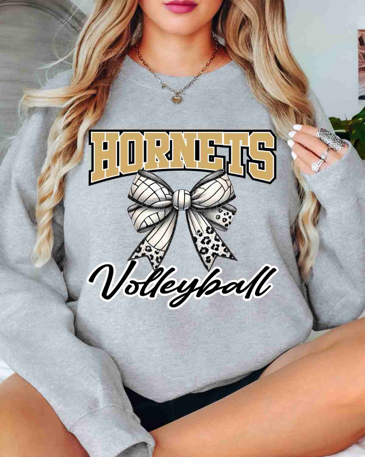 Hornets Volleyball Bow Middle DTF Transfer