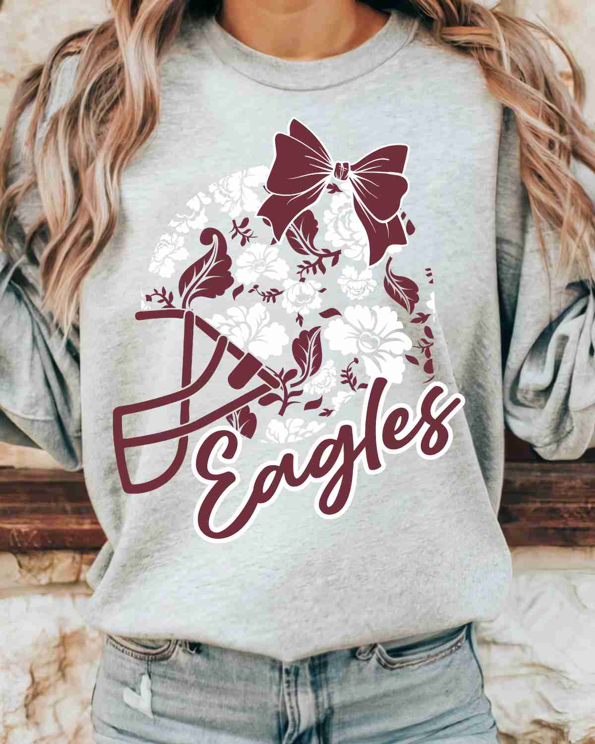 Eagles Floral Football Helmet DTF Transfer