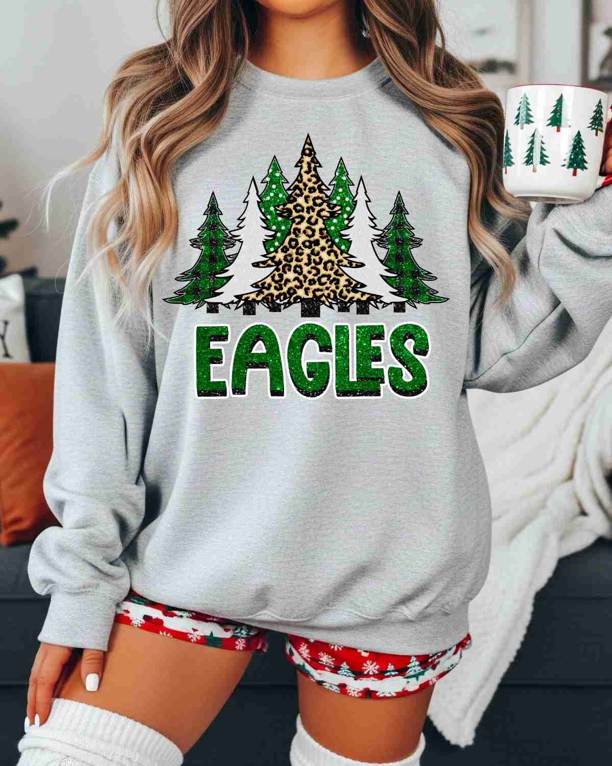 Eagle Christmas Trees DTF Transfer
