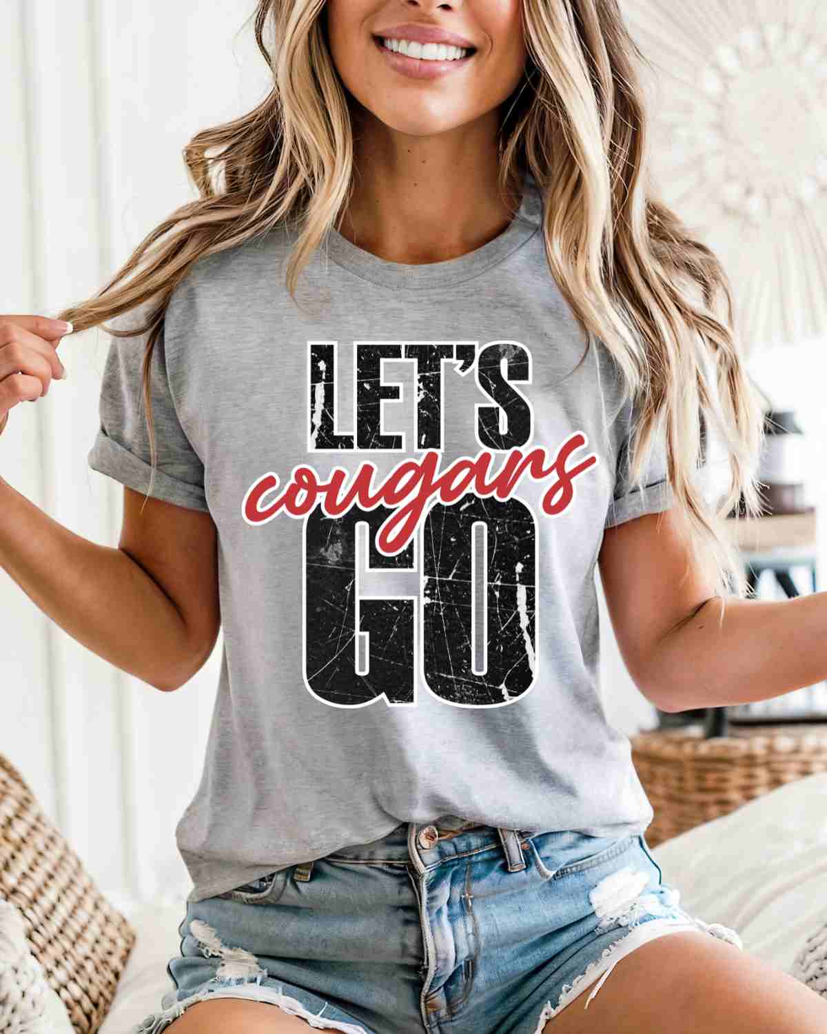Let's Go Cougars DTF Transfer - Rustic Grace Heat Transfer Company