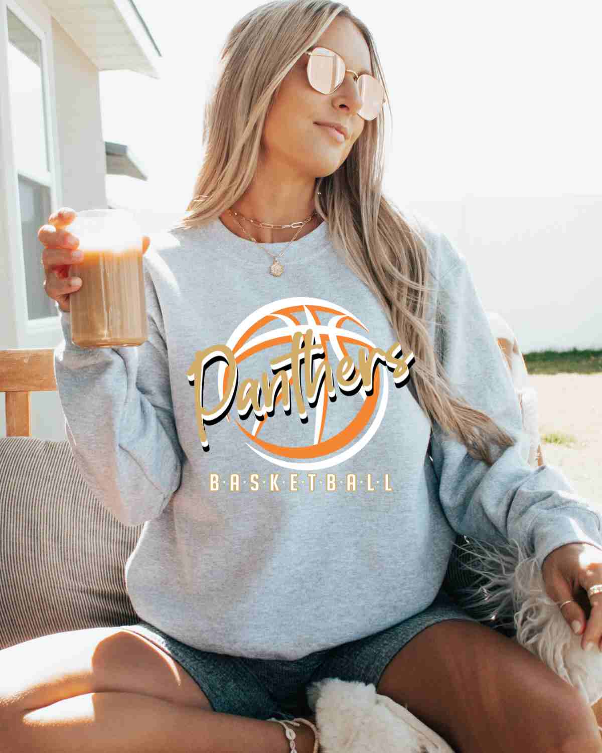 Panthers Basketball Outline Ball DTF Transfer