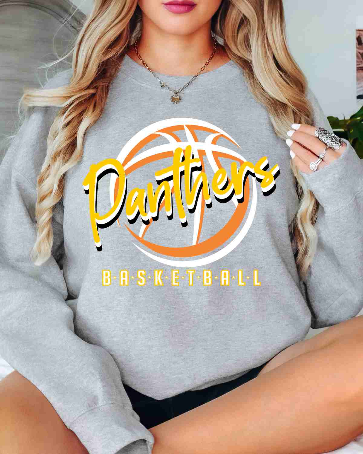 Panthers Basketball Outline Ball DTF Transfer
