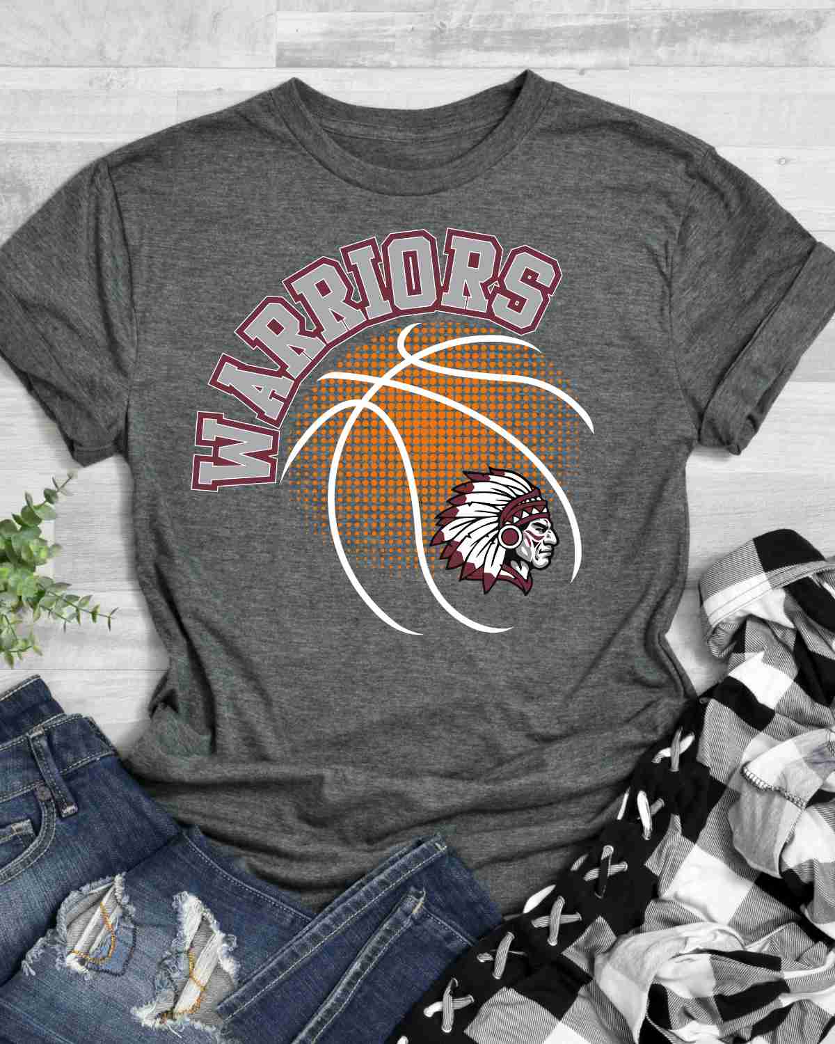 Warriors Basketball Halftone DTF Transfer