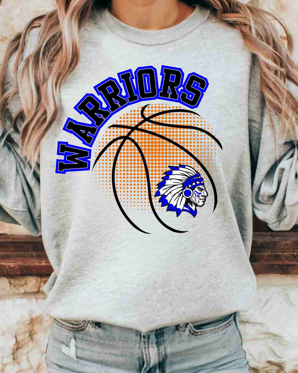 Warriors Basketball Halftone DTF Transfer