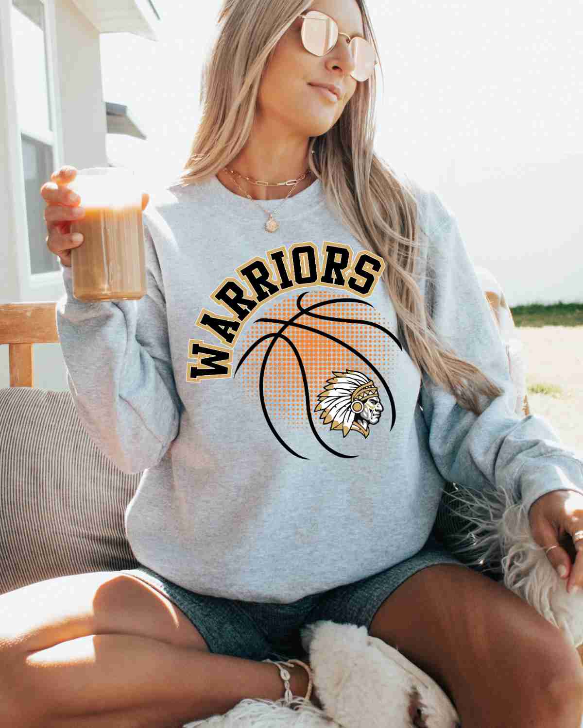 Warriors Basketball Halftone DTF Transfer