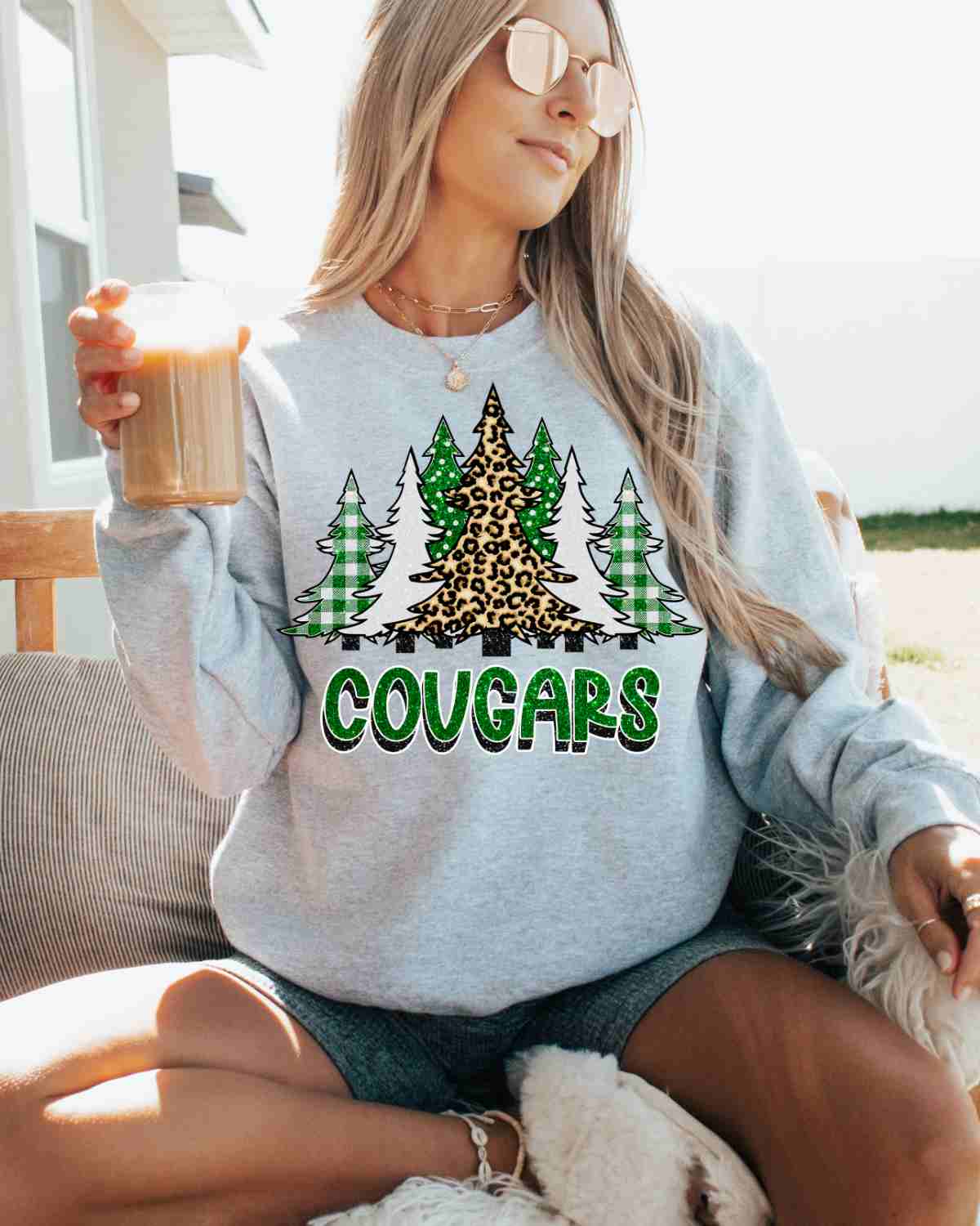 Cougars Christmas Trees DTF Transfer