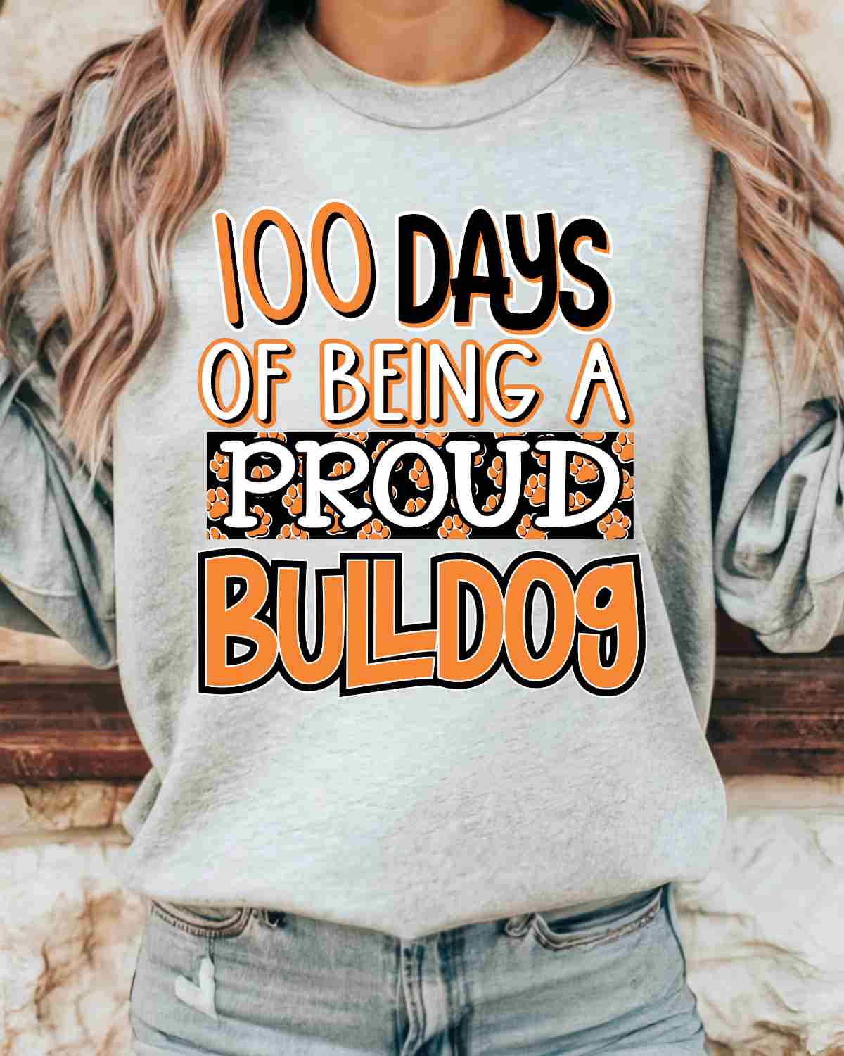 100 Days of Being a Proud Bulldog DTF Transfer