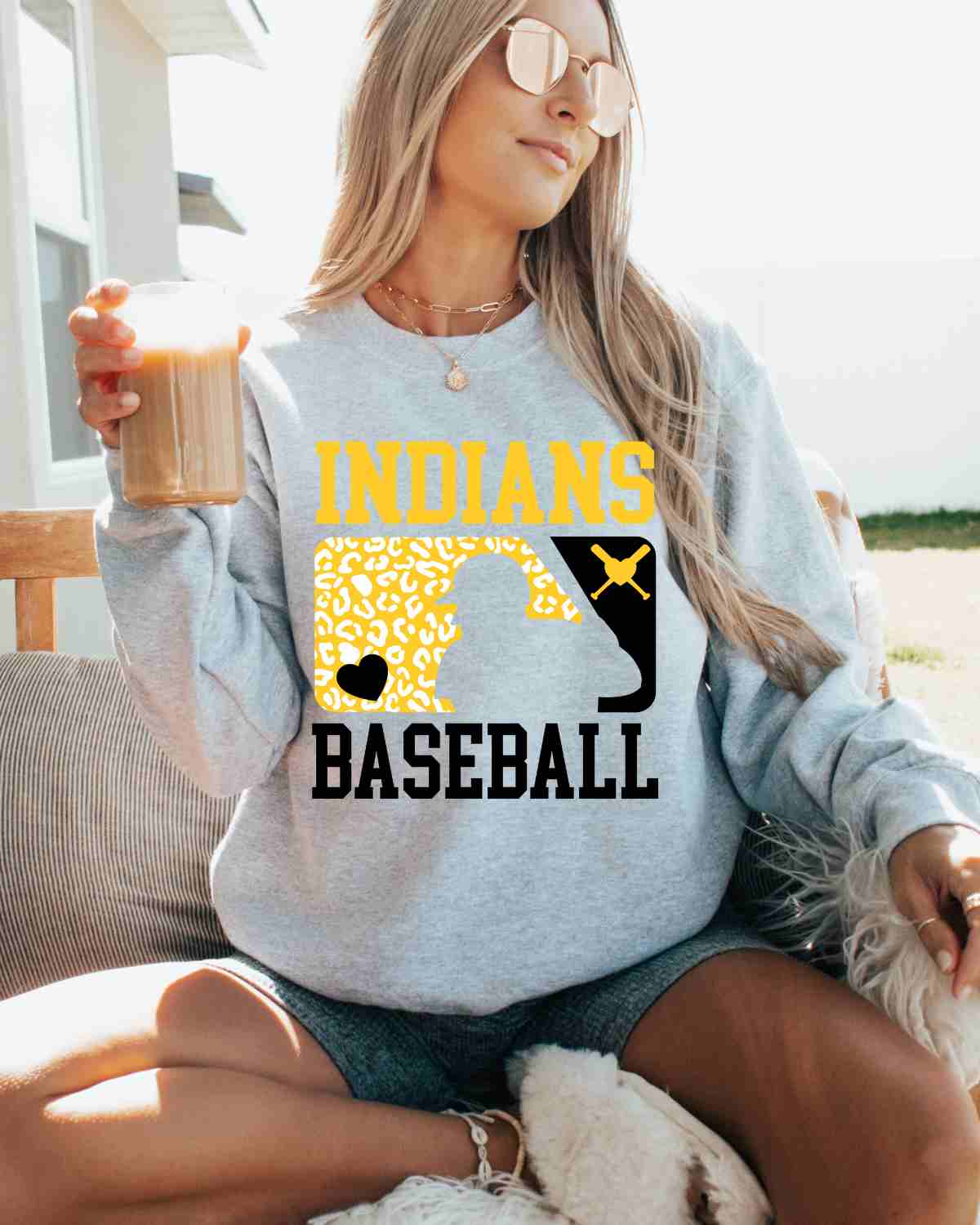 Indians Baseball Leopard Man DTF Transfer - Rustic Grace Heat Transfer Company