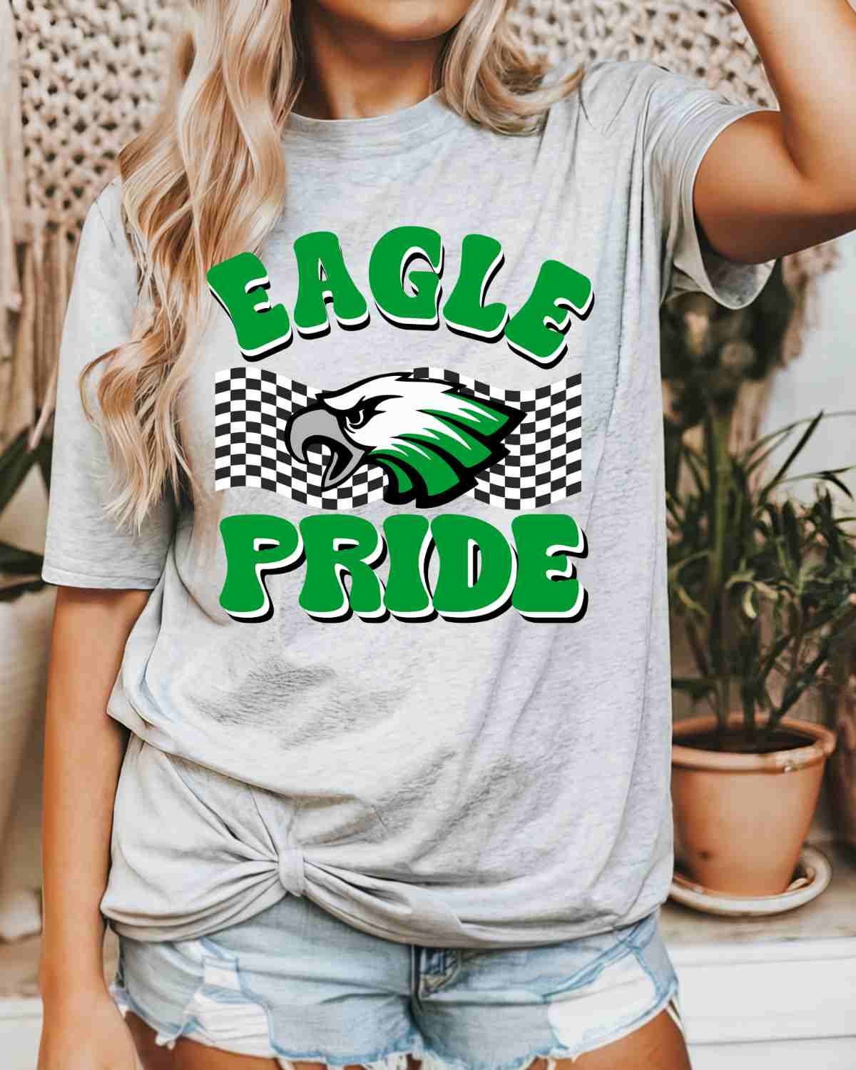 Eagle Pride Checkered Banner DTF Transfer
