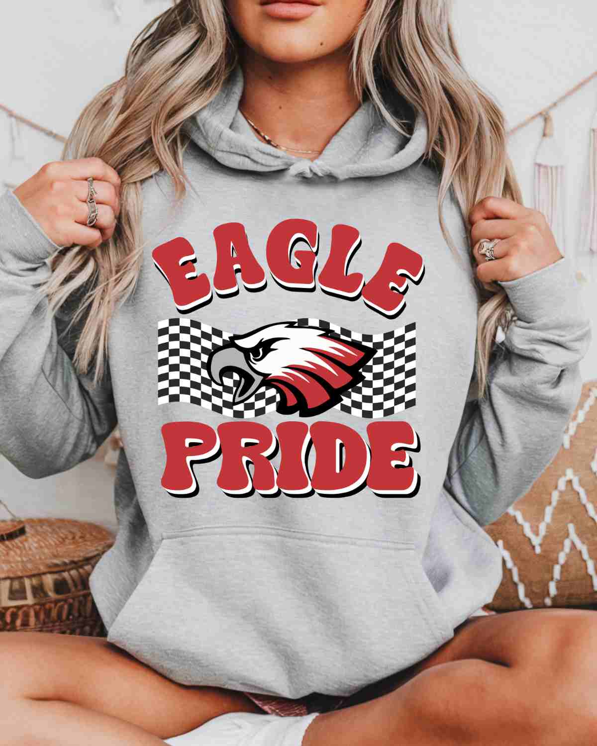 Eagle Pride Checkered Banner DTF Transfer