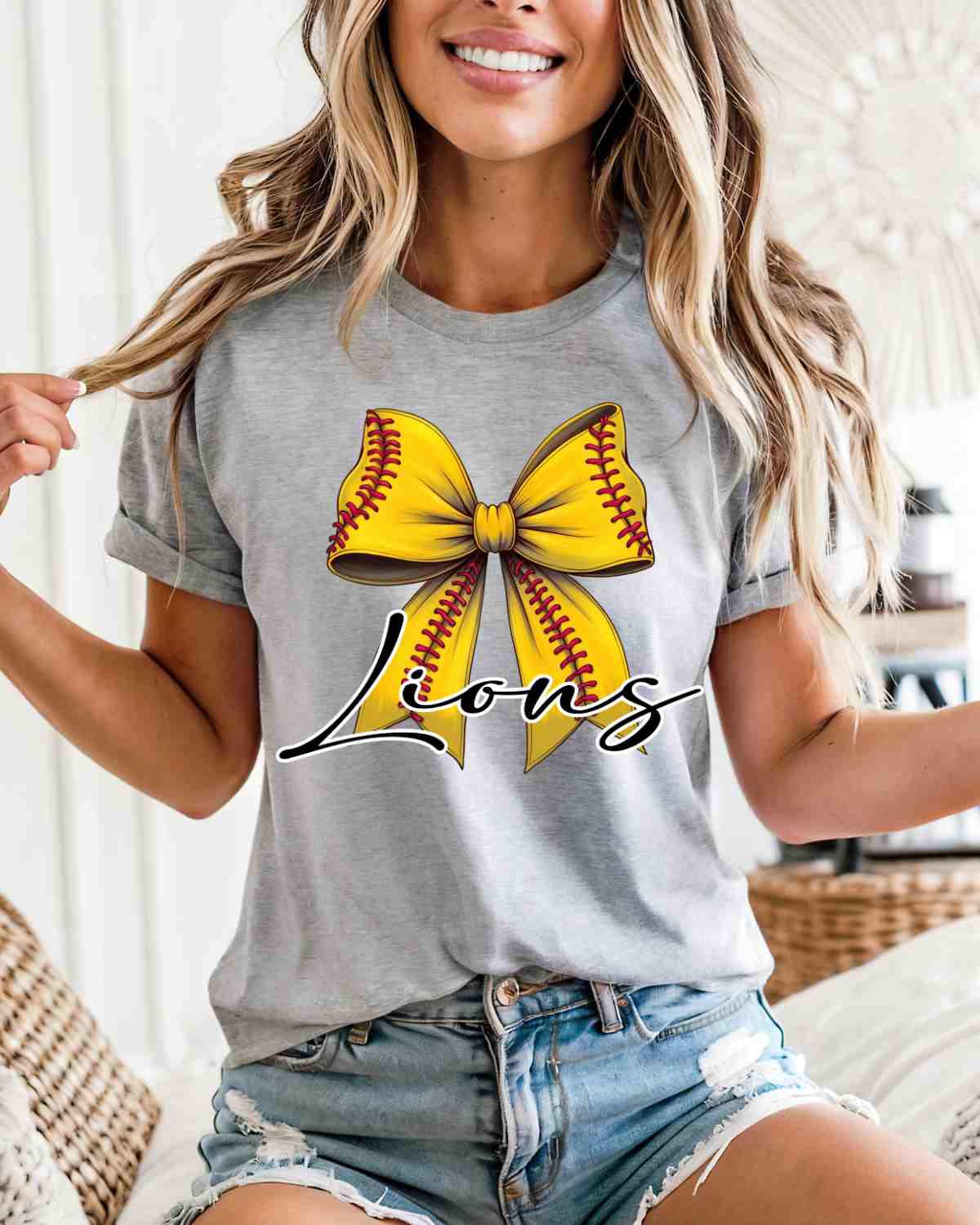 Lions Softball Coquette Bow DTF Transfer